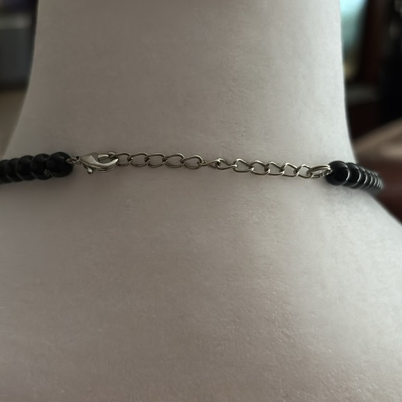 Handmade Glass Black and Gold Beaded Necklace - Picture 4 of 4